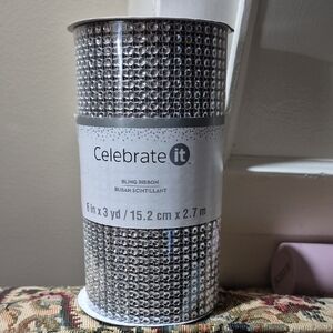Celebrate It Sparkling Silver Bling Ribbon